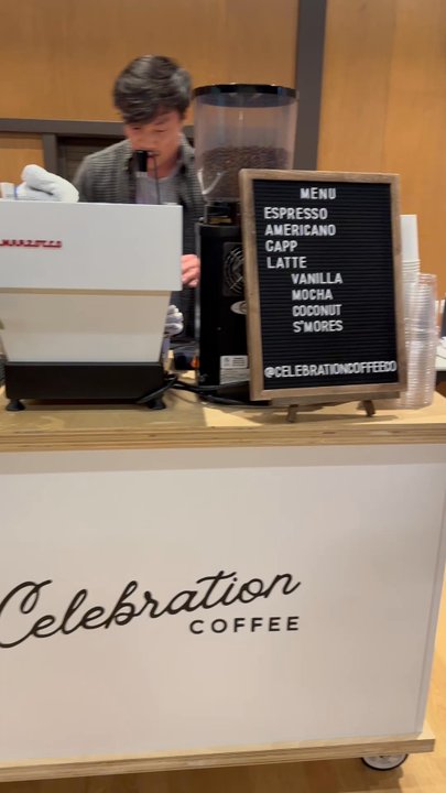 Celebration Coffee - Coffee cart set up - Caterers Near Me