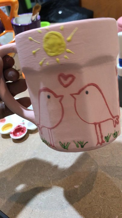 Paint n Brush The Creativity Cafe - My cup... will post the glazed finished product in a week! - Paint & Sip Near Me - McDonough, Georgia