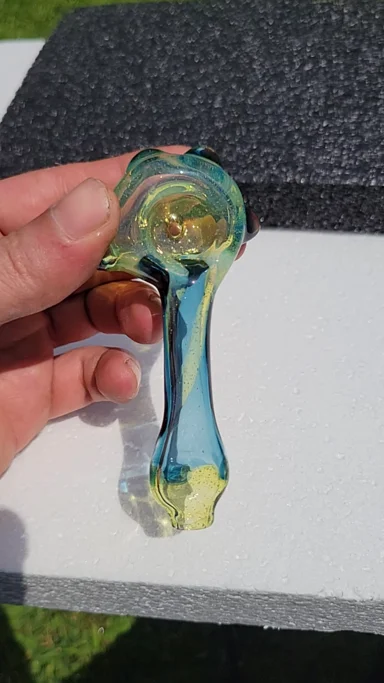 Preview pic of Cfl reactive color drip spoon.  Sunset slyme and crystal bliss