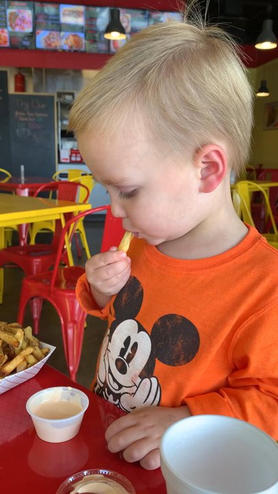 Bumblebee's KBBQ and Grill - Son doing his happy food dance - Korean Near Me - Provo, Utah