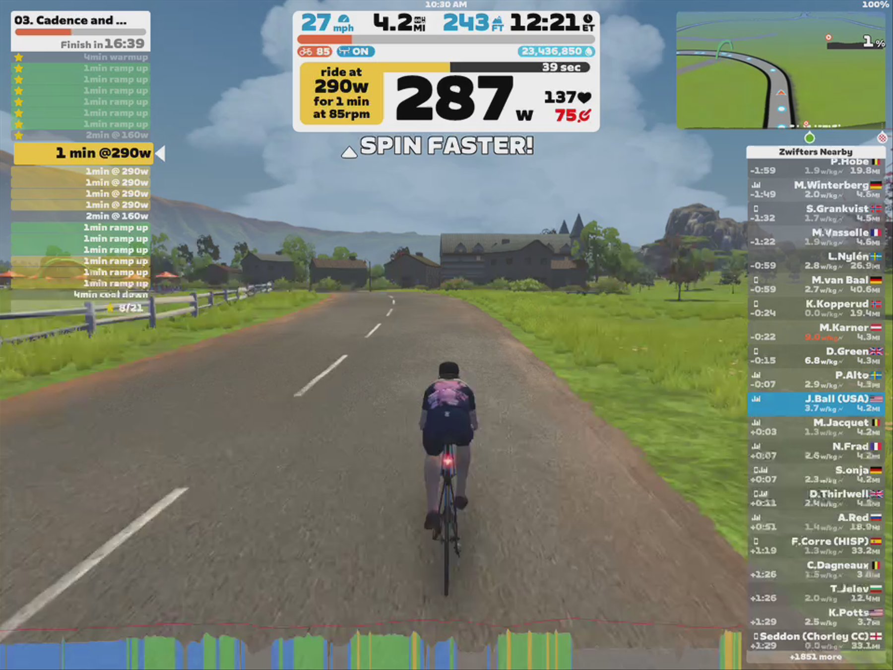 Zwift - 03. Cadence and Cruise [Lite] in France