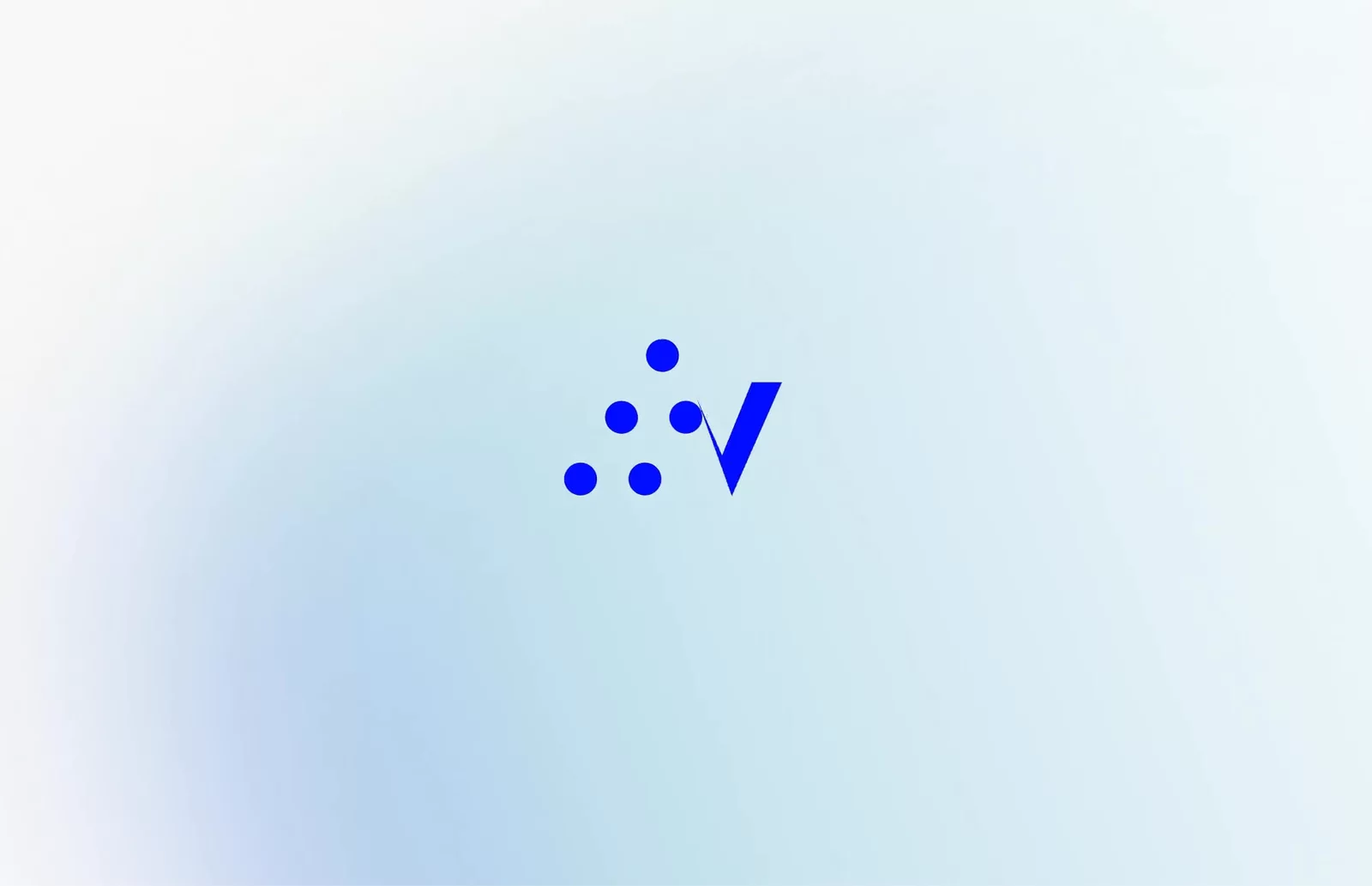 Wes is circular, so dots became a brand throughline. The icon is five dots forming an upward W.