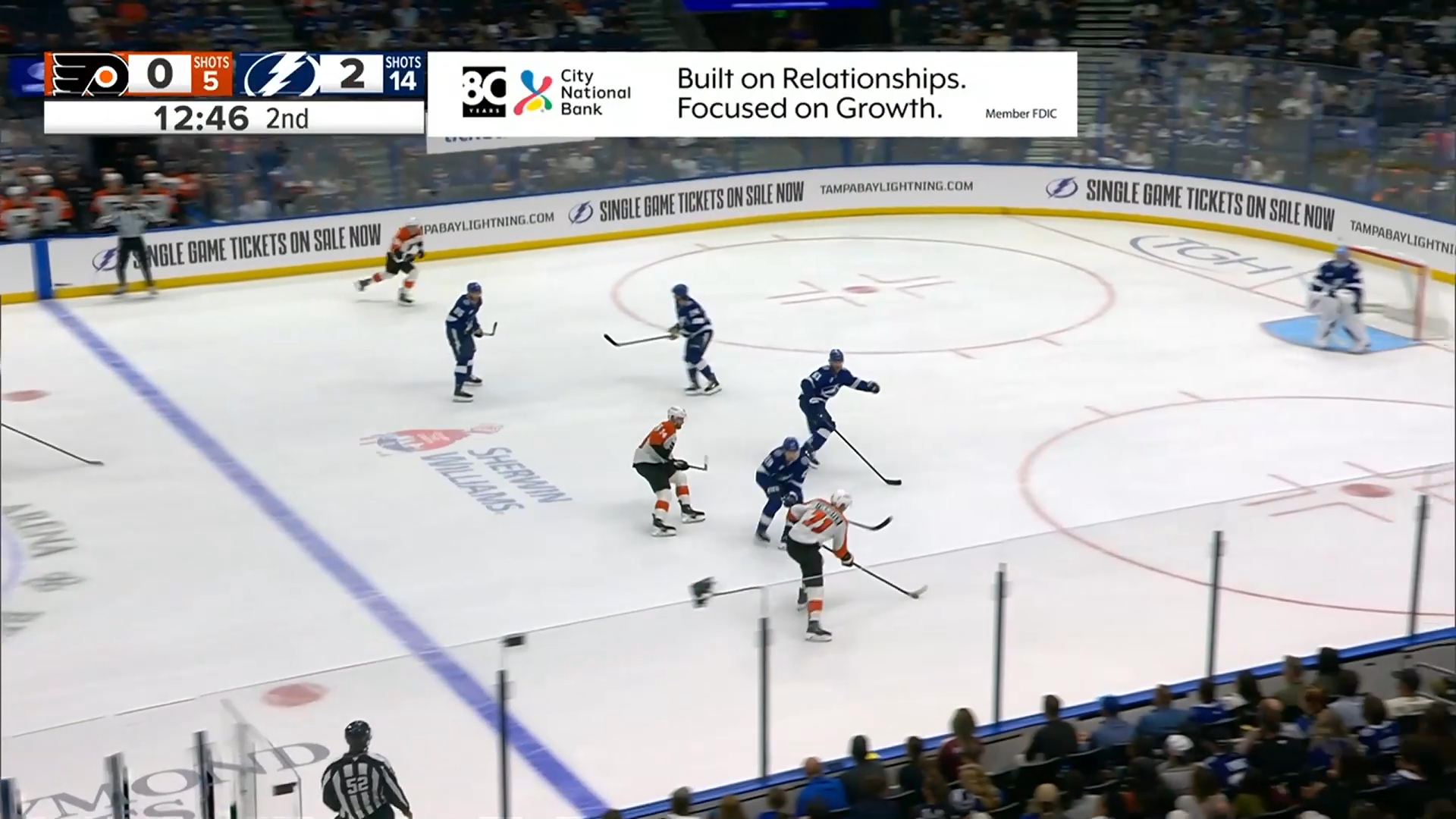 Mikheyev's First Lightning Goal Helps Bolts Pull Away From Flyers · Oct. 5, 2026
