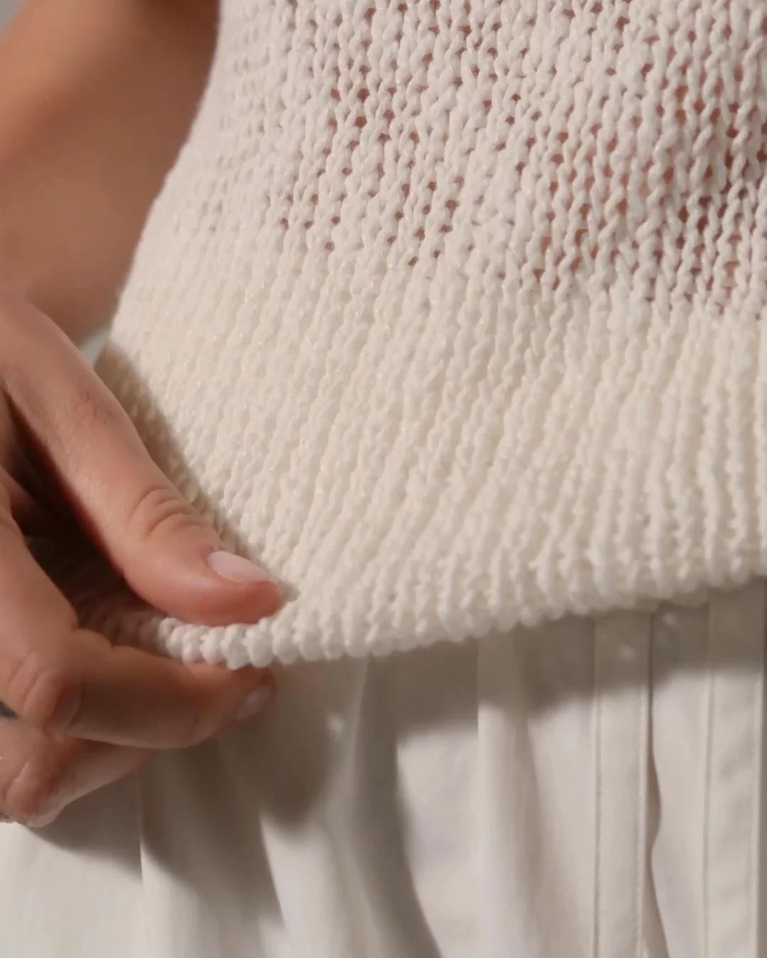 Cotton Linen Knit Tank - White | James Perse Los Angeles