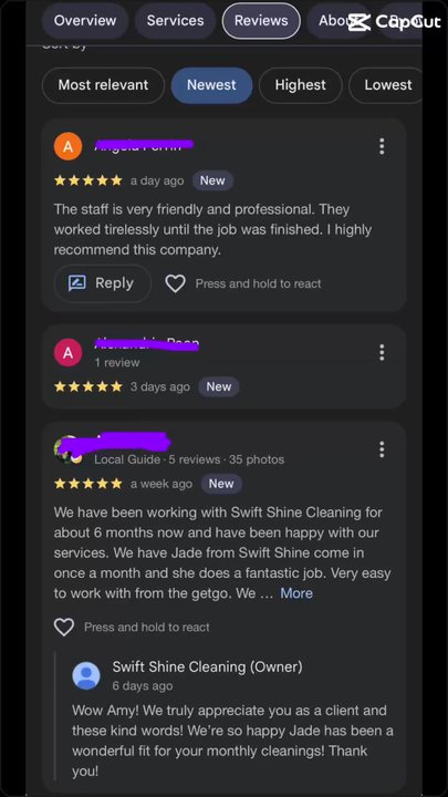 Swift Shine Cleaning - Cleaning reviews and videos for commercial and residential clients around Pittsburgh and Westmoreland County - Office Cleaning Near Me - Trafford, Pennsylvania