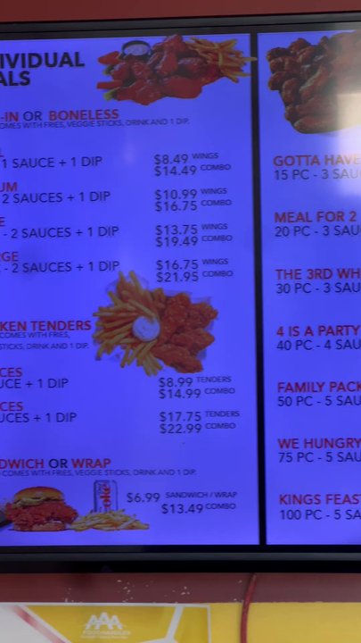 Chic Wings - Video'd the menu from inside, they have 20 different wing flavors which is so crazy good - Chicken Wings Near Me - Valley Glen, California