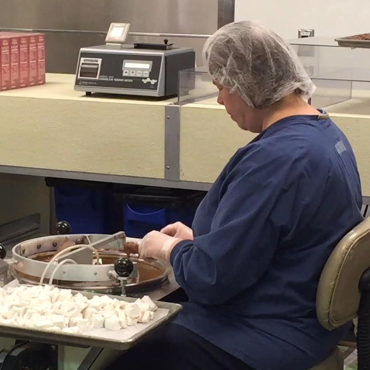 Wilbur Chocolate Retail Store - Making the chocolates! - Candy Stores Near Me - Lititz, Pennsylvania