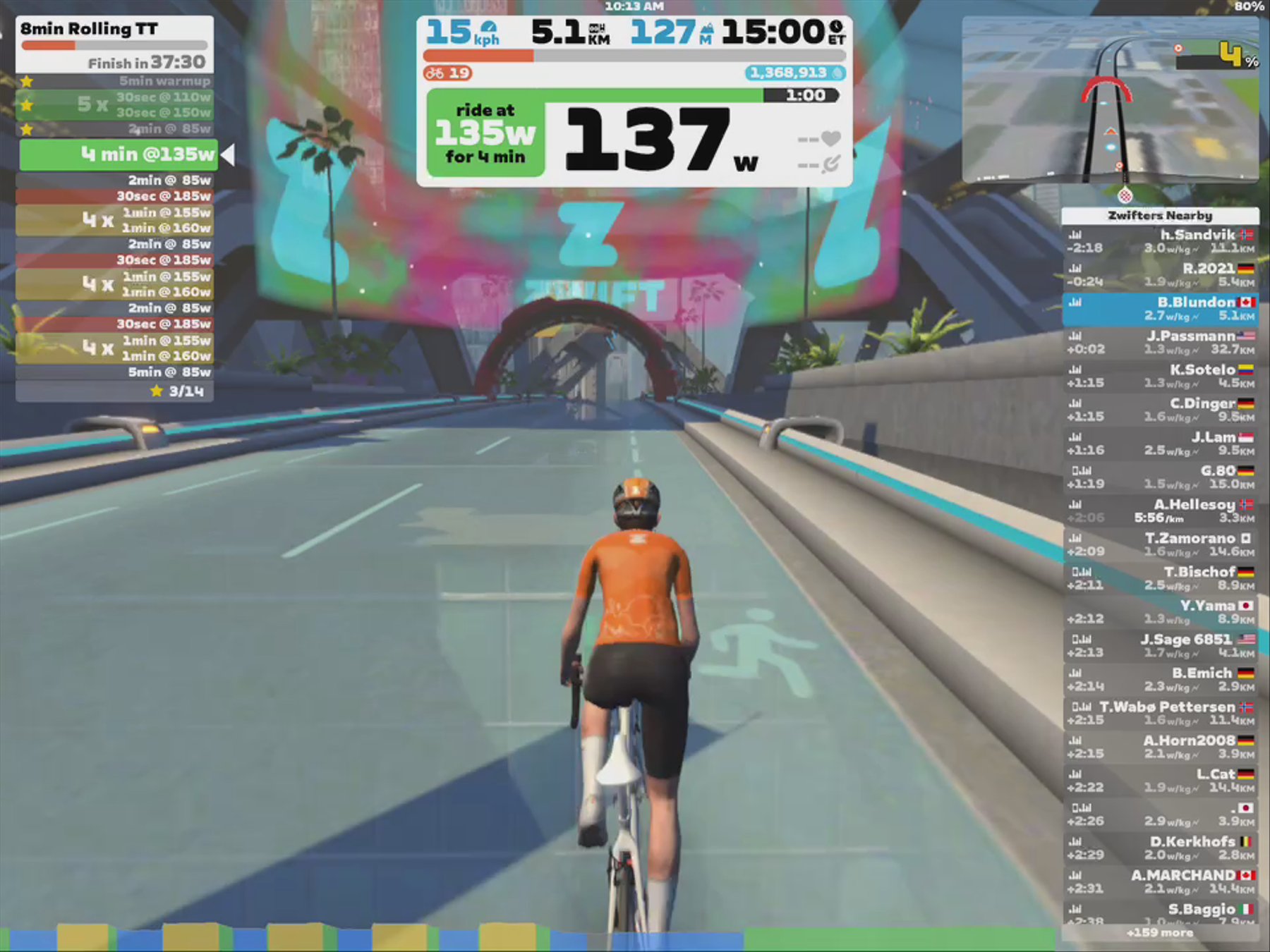 Zwift - 8min Rolling TT on Sand And Sequoias in New York