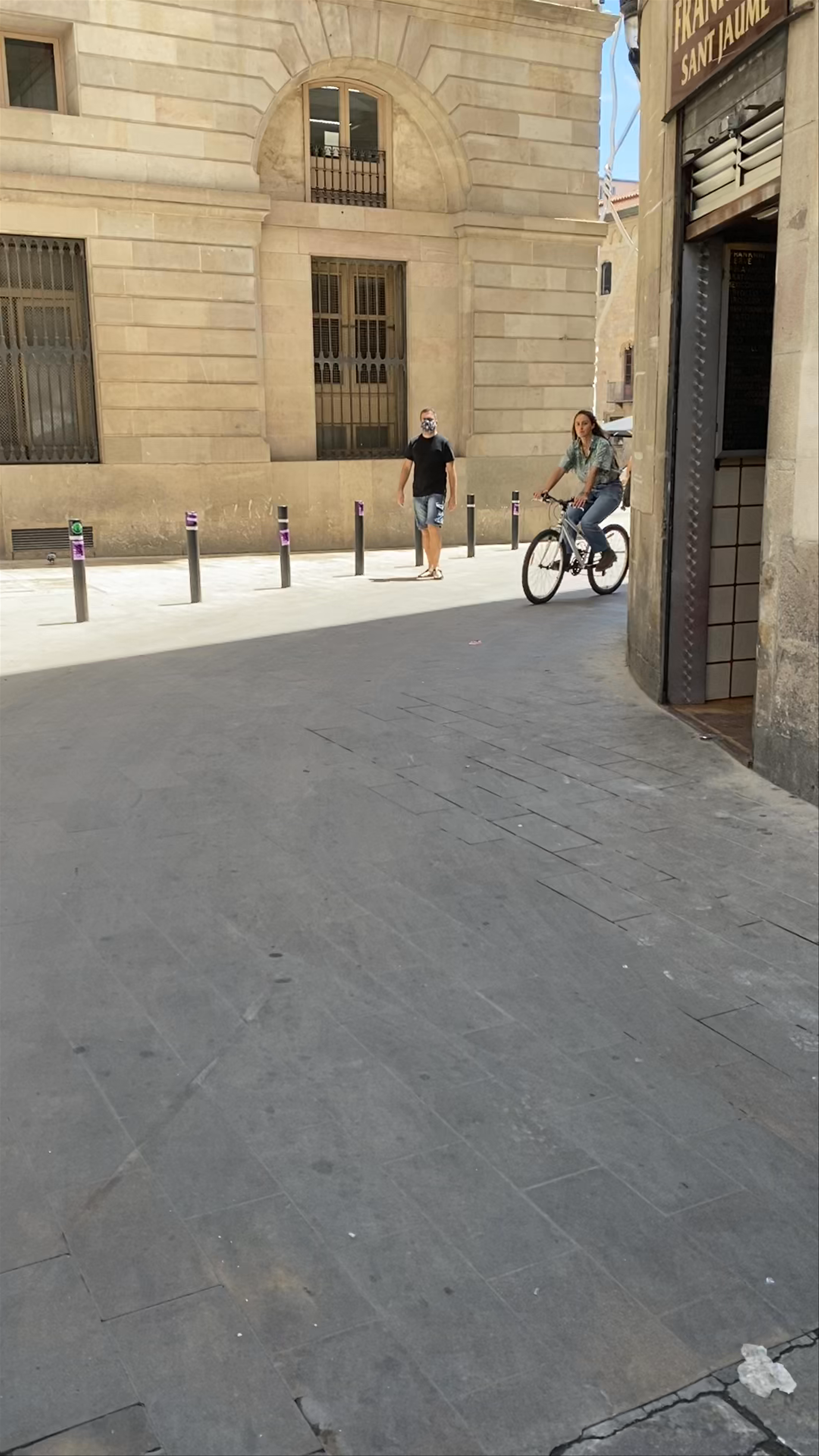 Vibrant Street Life at Plaça de Sant Jaume, Barcelona