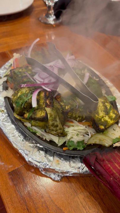 Parkside Indian Grill - Hariyali Paneer sizzling hot - Indian Near Me - Cary, North Carolina