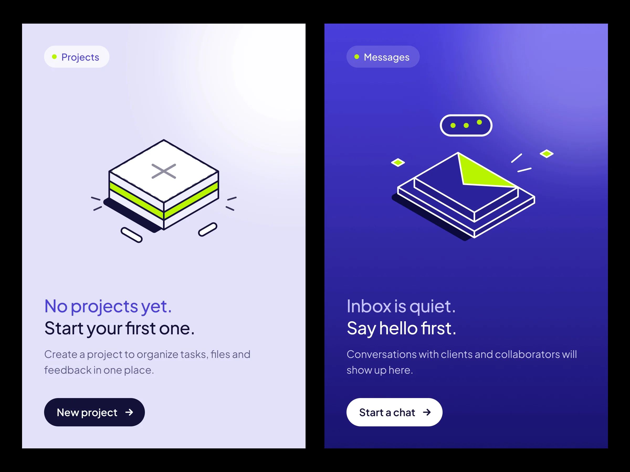 Exploration 01:     Empty states are boring. Until they start moving. 👀🔥 Animated bento cards with a little extra life.