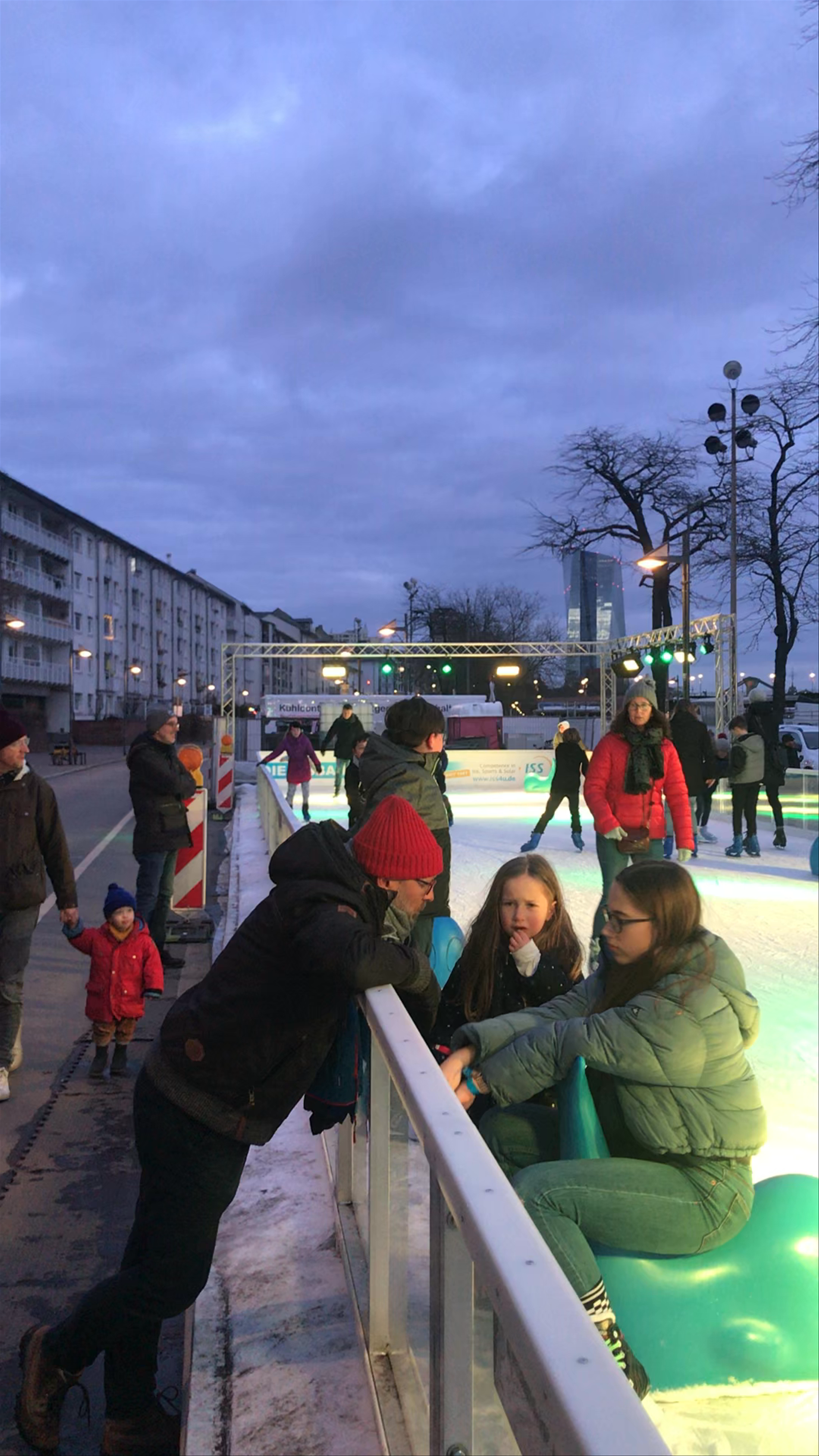Magical Evening Ice Skating at Eiserner Steg in Frankfurt am Main