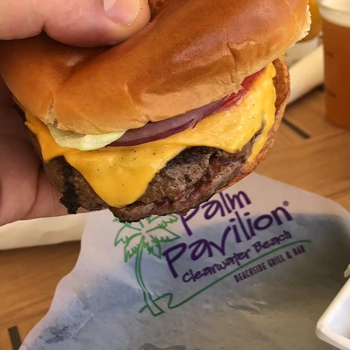 Crabby's Beachside Pavilion - The The Famous Palm Burger - Seafood Near Me - Clearwater Beach, Florida