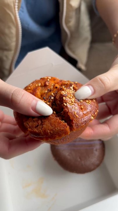 Third Culture Bakery - Berkeley - Pulling apart chili crisp mochi muffin - Bakeries Near Me - Berkeley, California