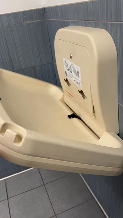 Marshalls - Super unsafe for kids to get diaper changes this is the only diaper changer in the bathroom. Where do I change my sons diaper - Department Stores Near Me - Ontario, California