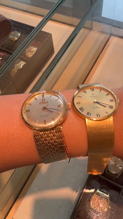 Honolulu Time Co. - Vintage Omega seamaster de ville 14k gold and Vintage Rolex Cellini 18k gold - Watch Repair Near Me - Honolulu, Hawaii
