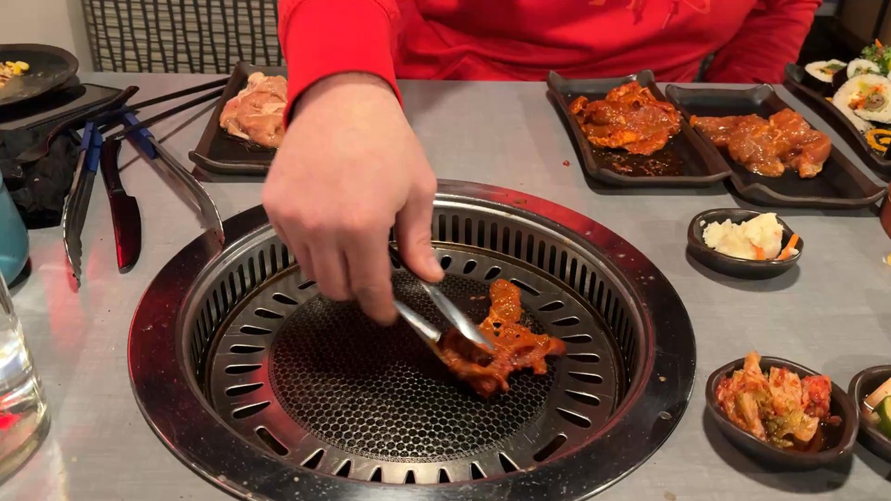 Dae Gee Korean BBQ - My husband, grilling up some meat! - Korean Near Me - Fort Wayne, Indiana