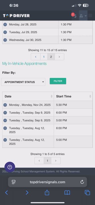 Top Driver Driving School - Prior to my email and call there is nothing on my account about a no-show - Driving Schools Near Me - Northbrook, Illinois