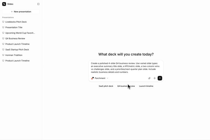 AI generates slides