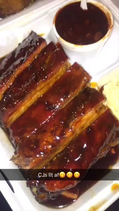CJ's BBQ & Fish - Rib plate with potato salad and baked beans Chicken wings and fries  Both come with bread on side - Barbeque Near Me - Vallejo, California