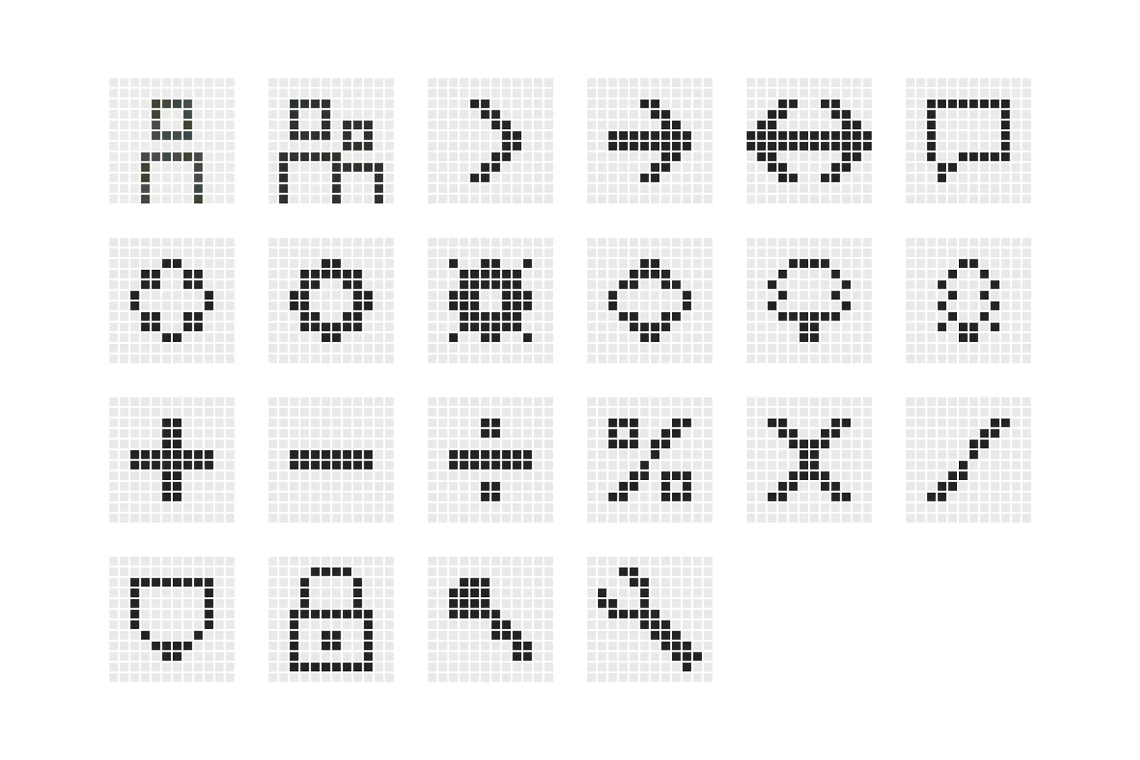 Icons purposefully built pixel by pixel.