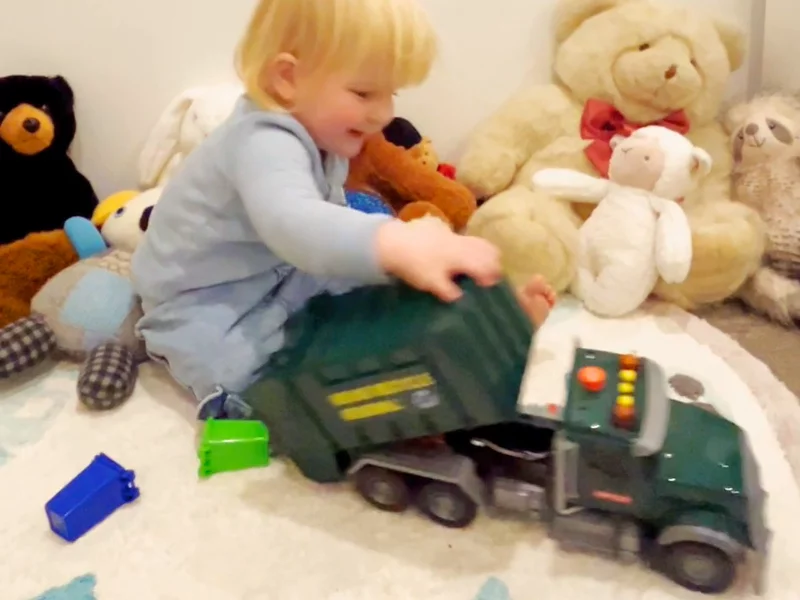 Toddler Unboxing Truck