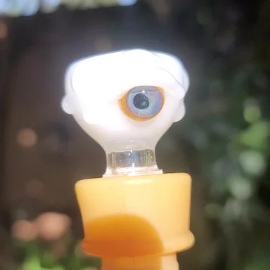 Preview pic of Infamous Glass Eyeball Bowl 14mm White and Blue