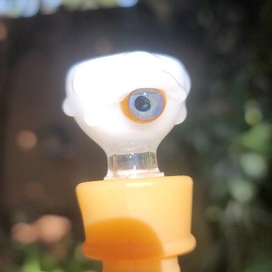 Preview pic of Infamous Glass Eyeball Bowl 14mm White and Blue