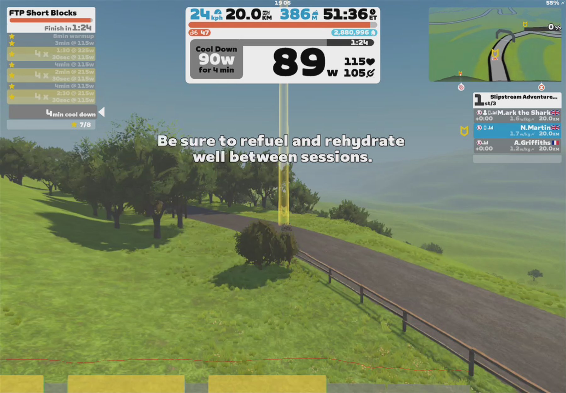 Zwift - Group Workout: Slipstream Adventures Tuesday Night Workout: FTP Short Blocks on London Loop Reverse in London