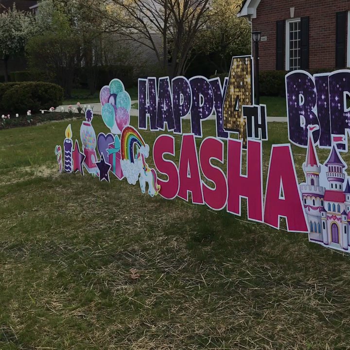 Yard Card Queen - Happy birthday sign - Party Equipment Rentals Near Me