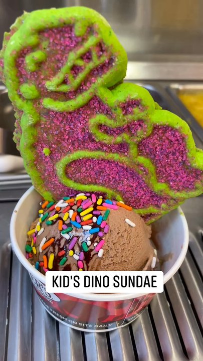 Bruster's Real Ice Cream - Kid's Dino Sundae - Ice Cream & Frozen Yogurt Near Me - Duluth, Georgia