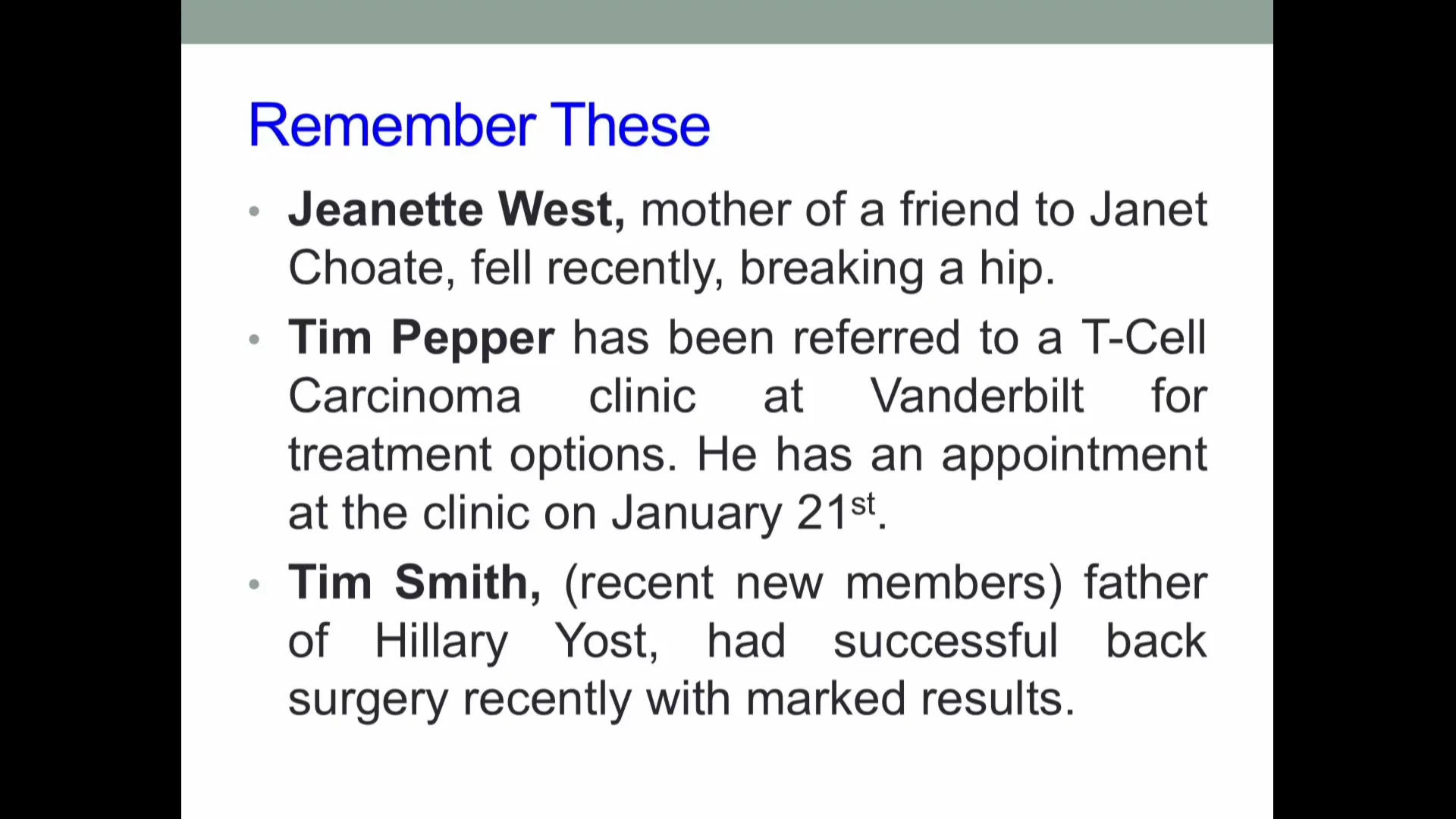 Bethel Service, January 18, 2026