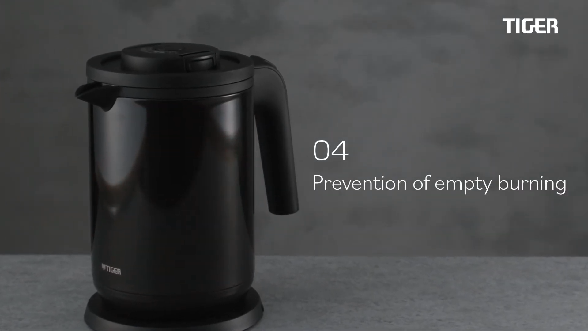 Tiger Steamless Electric Kettle with 6 Safe Features 1L (Black)