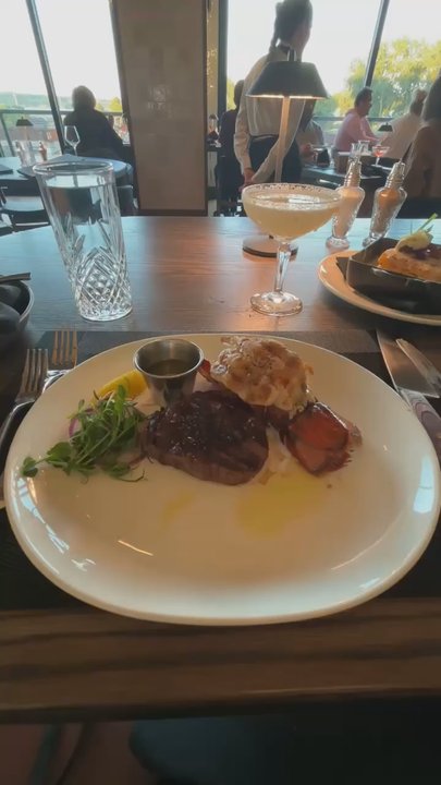 Ironwood - Our dinner we ordered. You can see the view a bit as well. - Steakhouses Near Me - Sioux Falls, South Dakota