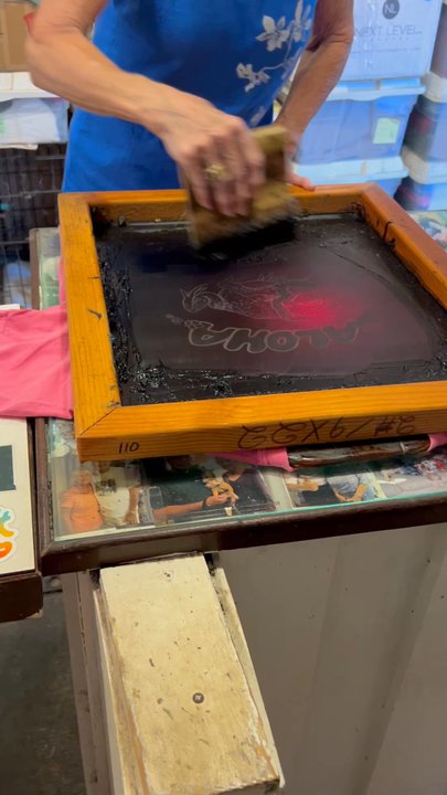Spinning Dolphin Design - Printed my shirt on the spot with my chosen graphic: the dopest toad doing a shaka. - Screen Printing/T-Shirt Printing Near Me - Hanalei, Hawaii