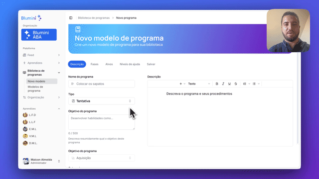 Criando um programa de frequência