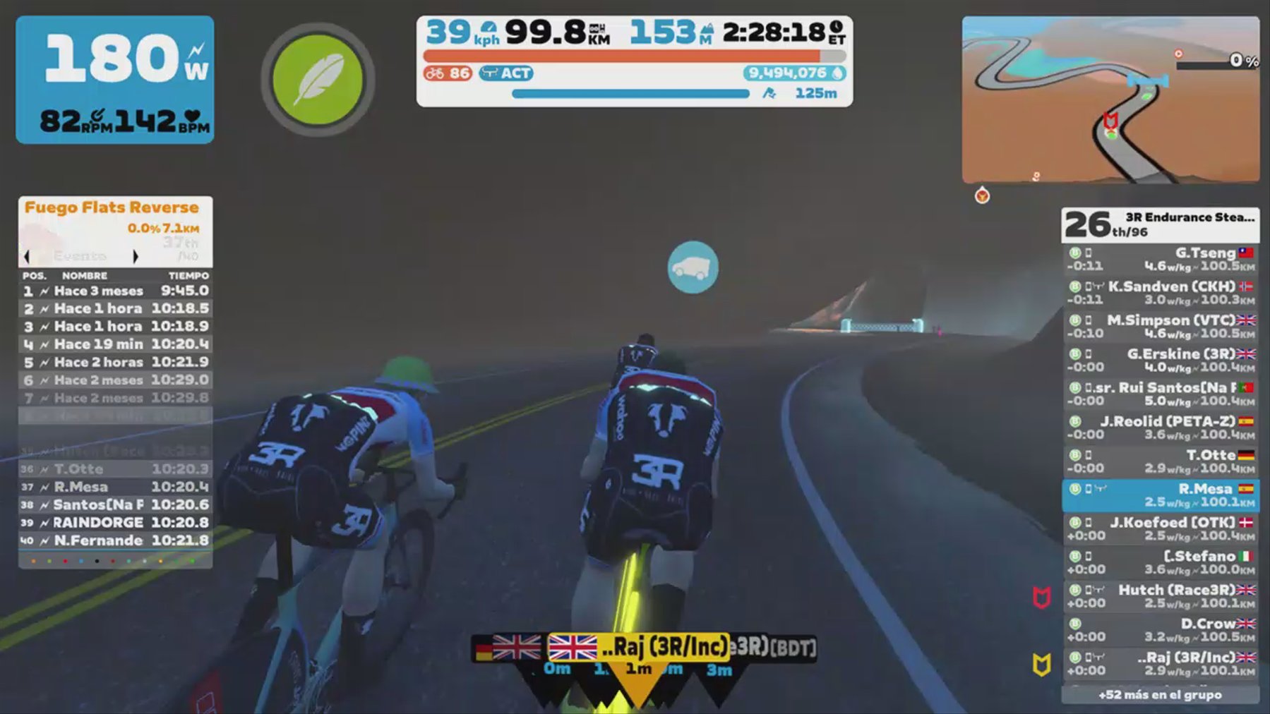 Zwift - Group Ride: 3R Endurance Steady Ride (B) on Tempus Fugit in Watopia