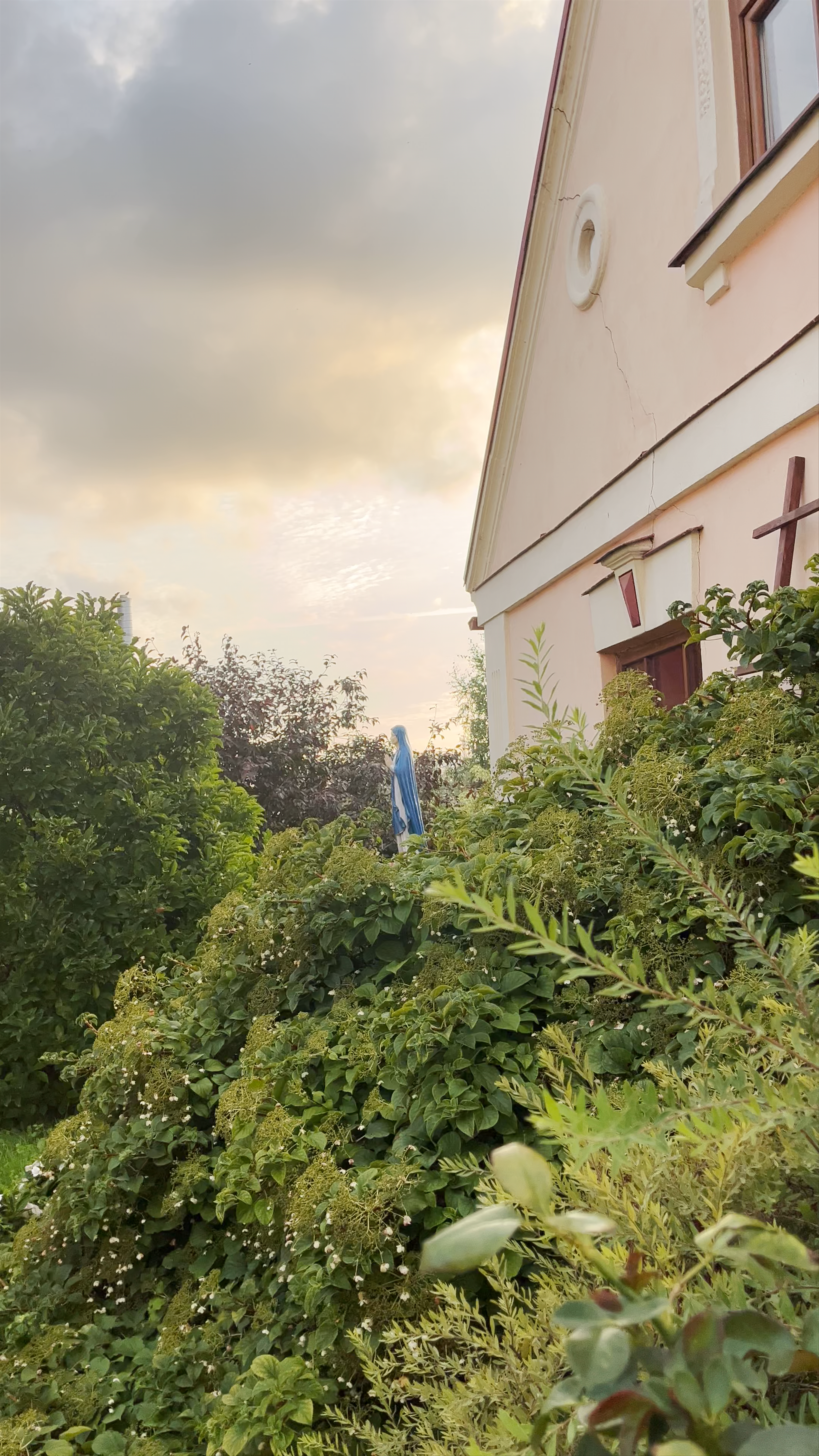 Bauska Catholic Church: Serene Evening at the Sacred Sanctuary