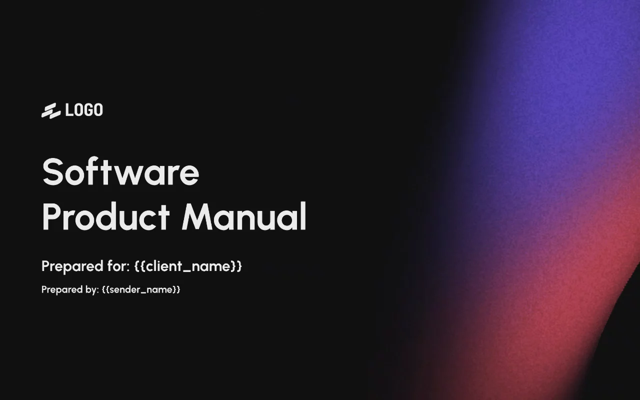 Preview of Software User Manual Template