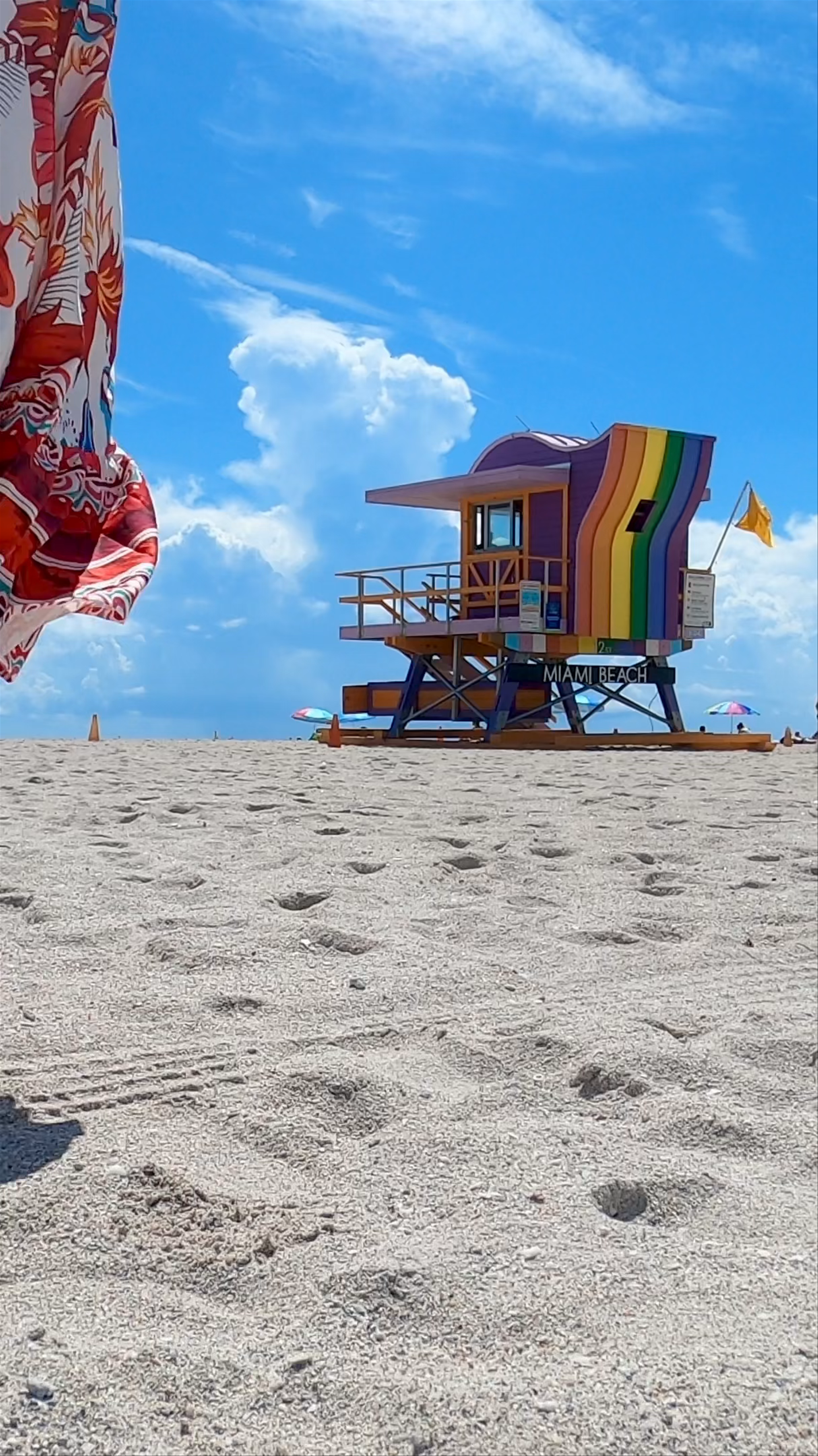 Sun-Kissed Vibes at Miami Beach South - Iconic Lifeguard Tower Rainbow