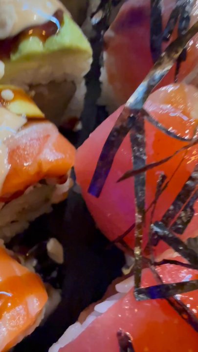 BluWave Sushi - Dragon Roll on the left and Tampa Bay Toll on the right. - Sushi Bars Near Me - Tampa, Florida