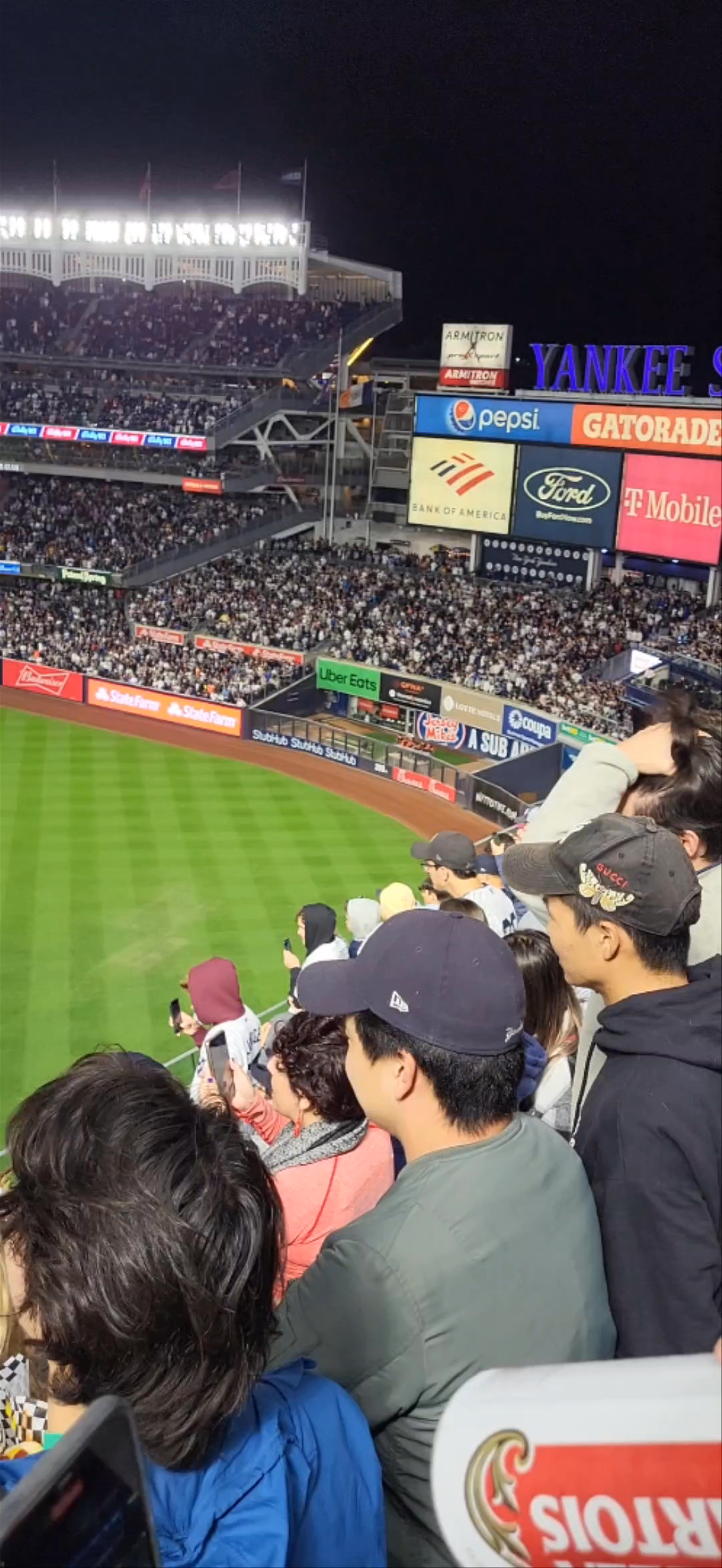 Thrilling Night Baseball Game at Yankee Stadium, Bronx, New York