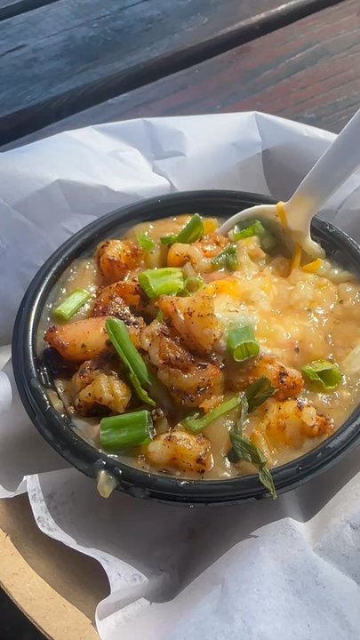 Rhinehart's Oyster Bar - Bayou shrimp and grits- just enough. - Seafood Near Me - Augusta, Georgia