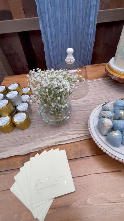 Amelia & Rose - baptism dessert table - Custom Cakes Near Me - Orange, New Jersey