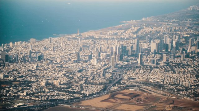 Tel Aviv from a plane 