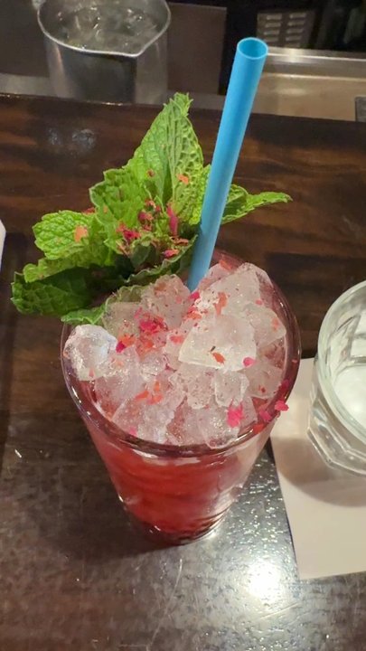 The Artichoke Cafe - Non alcoholic hibiscus highball - New American Near Me - Albuquerque, New Mexico