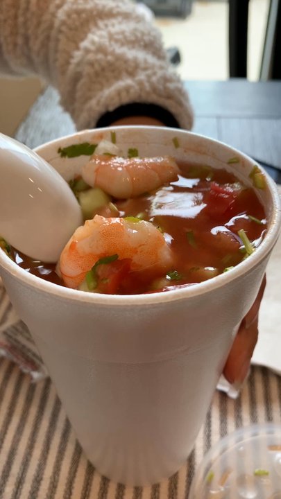 Mariscos El Pulpo - This is a " Large" shrimp cocktail - Seafood Near Me - Oxnard, California