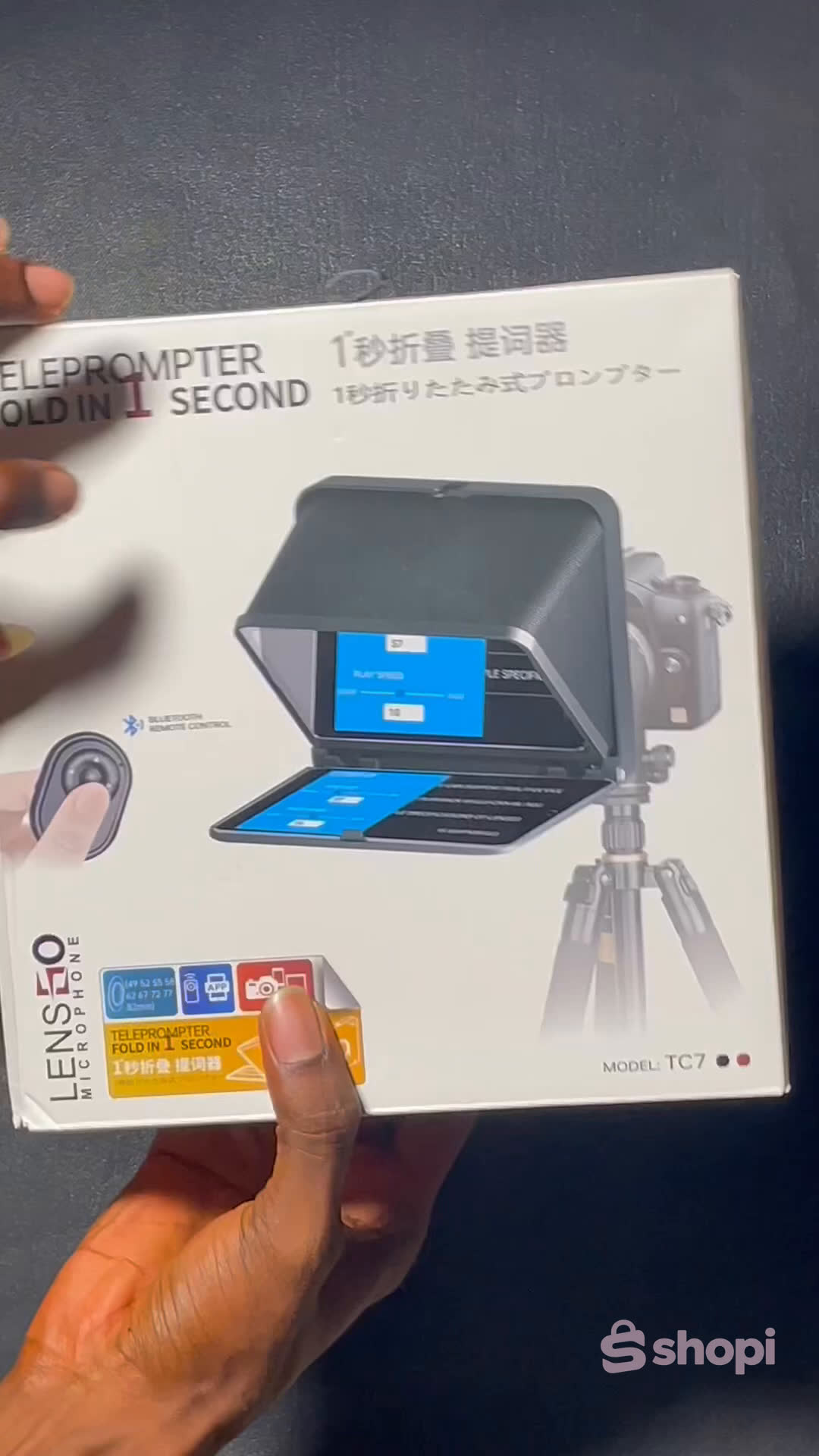LENSGO TC7 Portable Teleprompter for Smartphones, Tablets & Select DSLR/Mirrorless Cameras