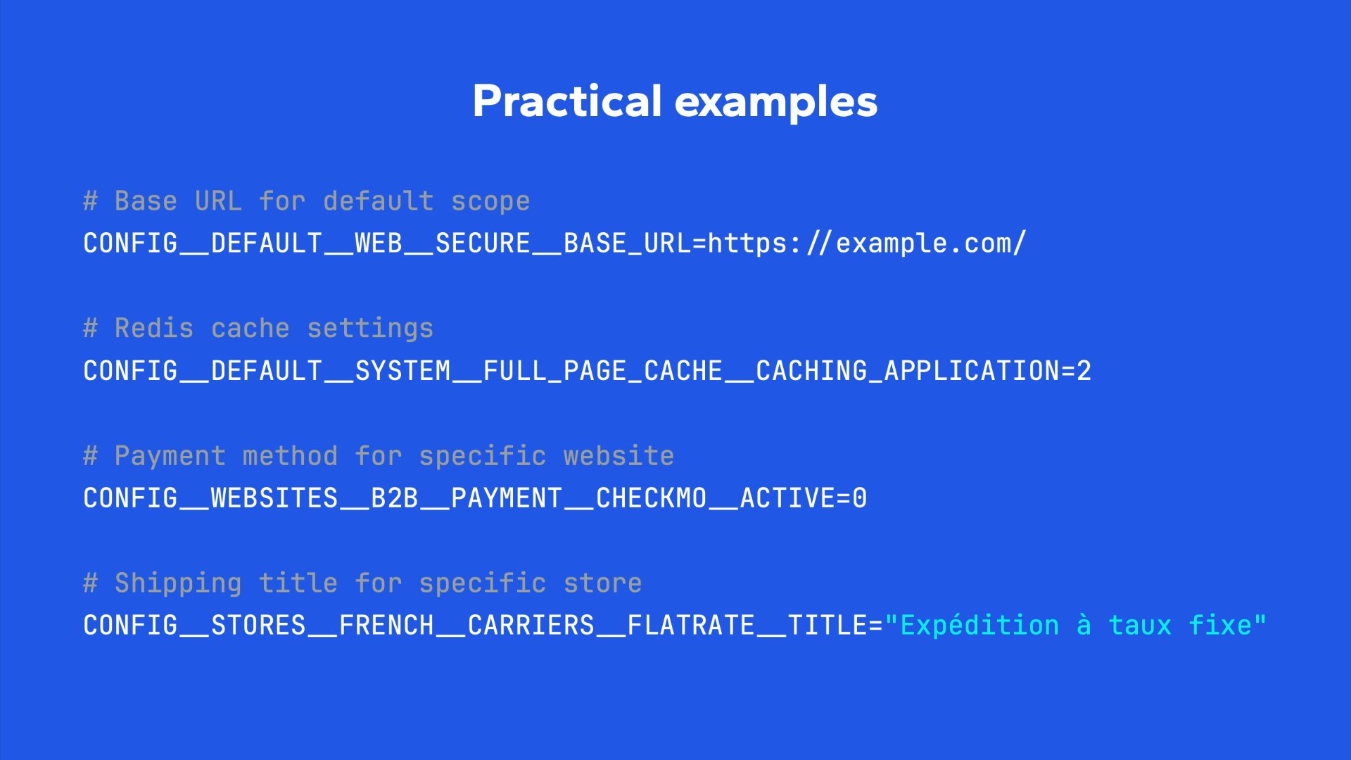 Use environment variables for configuration in Magento