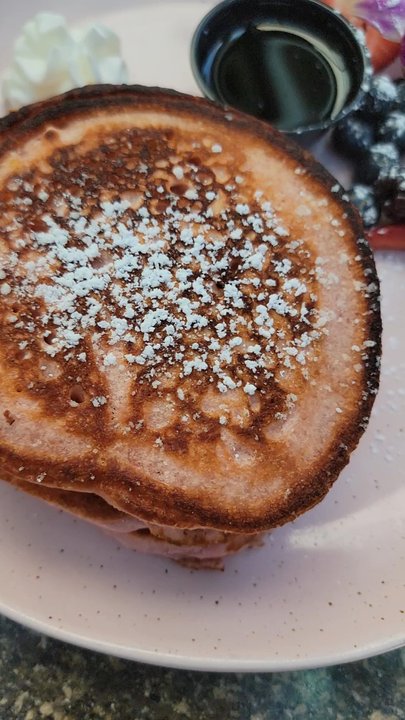 Glass Ceiling Rooftop - Pink pancakes (disappointed in how pink it was not) - Lounges Near Me - New York, New York
